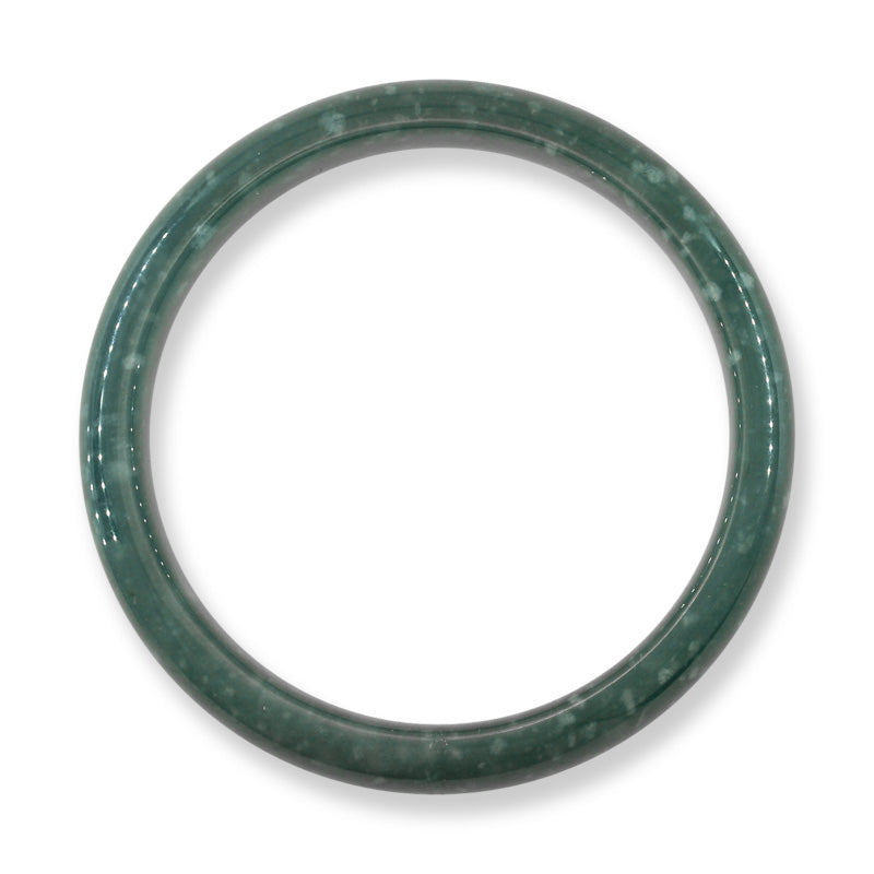 Guatemalan Blue-Green Jadeite Jade Half Round Bangle 57.7MM | UPC #398382