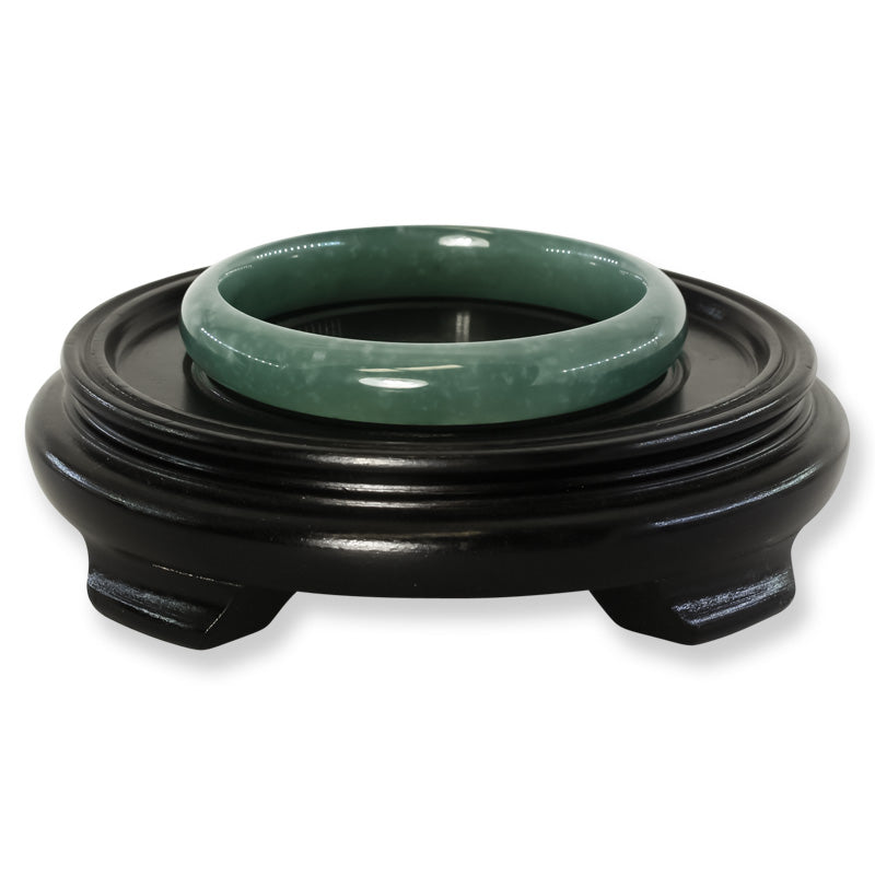 Guatemalan Blue-Green Jadeite Jade Half Round Bangle 67.7MM | UPC #325265