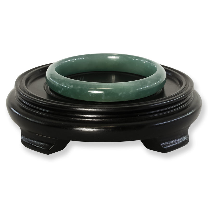 Guatemalan Blue-Green Jadeite Jade Half Round Bangle 67.7MM | UPC #325265