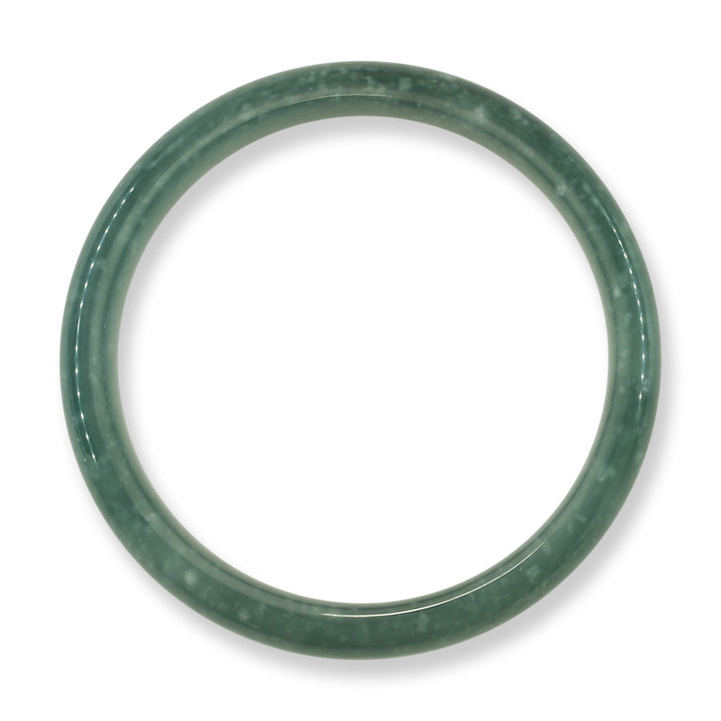 Guatemalan Blue-Green Jadeite Jade Half Round Bangle 67.7MM | UPC #325265