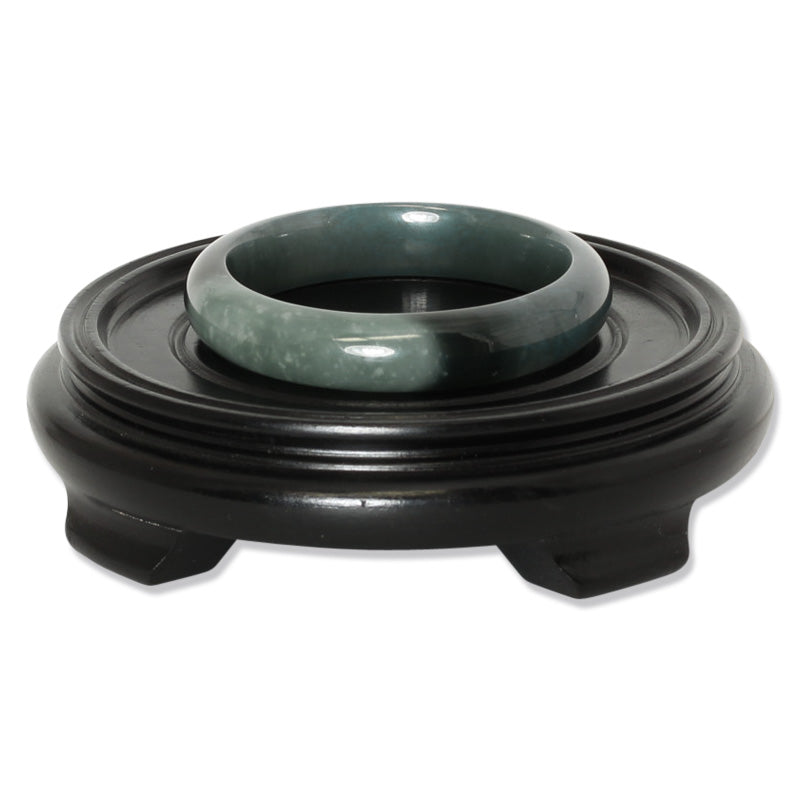 Guatemalan Blue-Green Jadeite Jade Half Round Bangle Size 59.3MM | UPC #145634