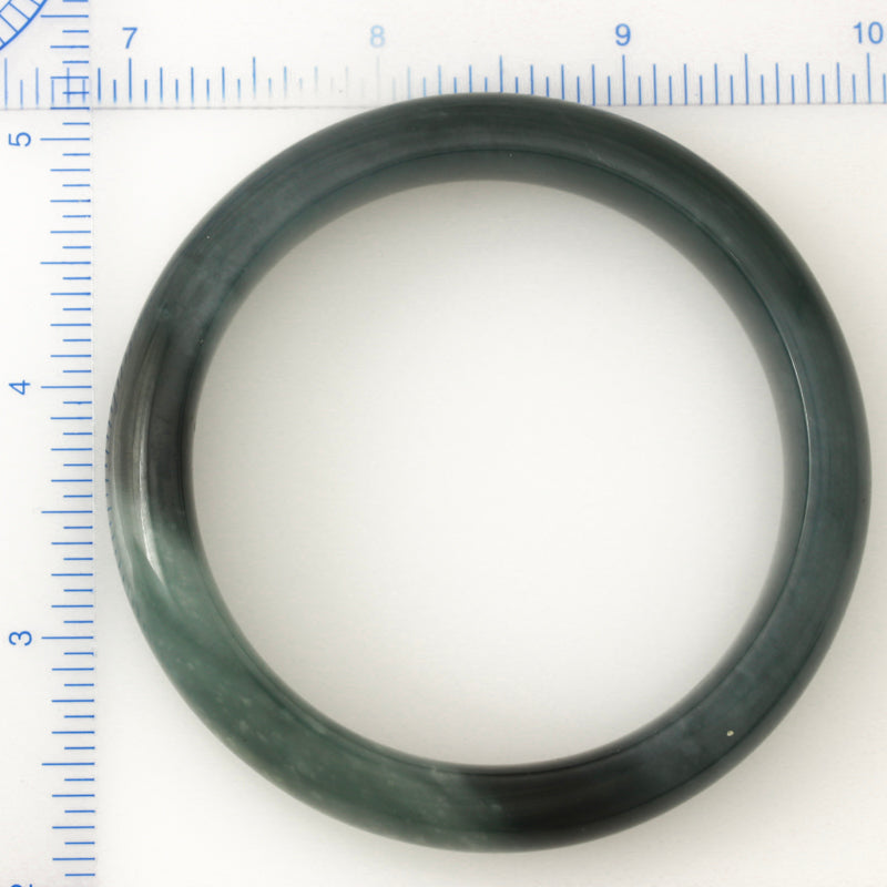 Guatemalan Blue-Green Jadeite Jade Half Round Bangle Size 59.3MM | UPC #145634