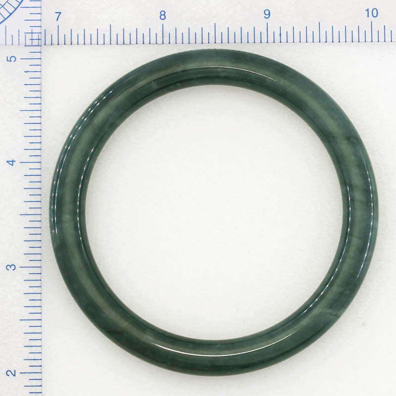 Guatemalan Blue-Green Jadeite Jade Cylindrical Bangle 61.7MM | UPC #234222