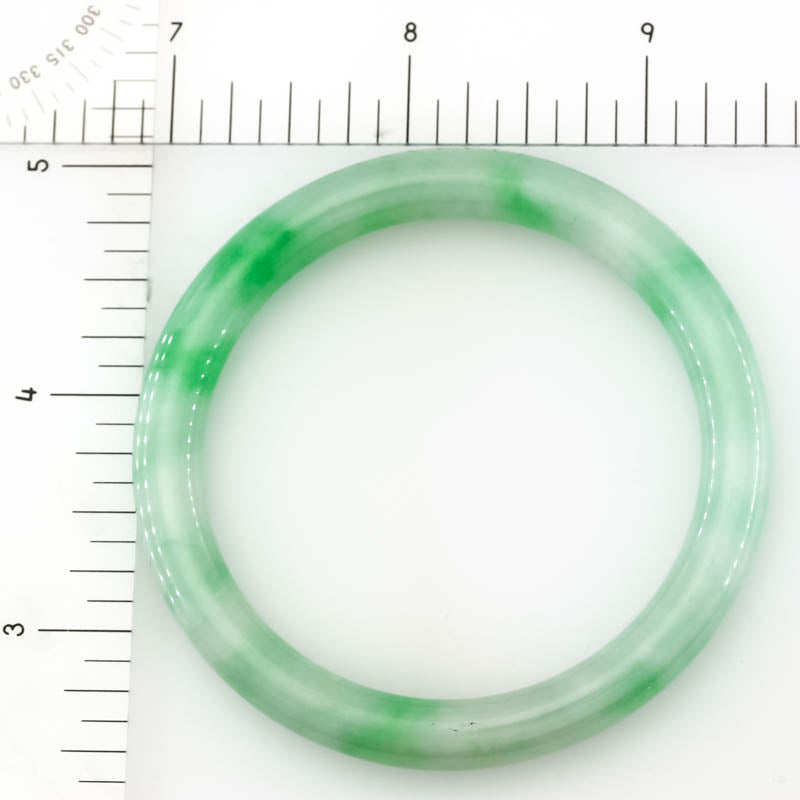 Small Green Jadeite Jade Cylindrical Bangle 51.5MM | UPC #145658