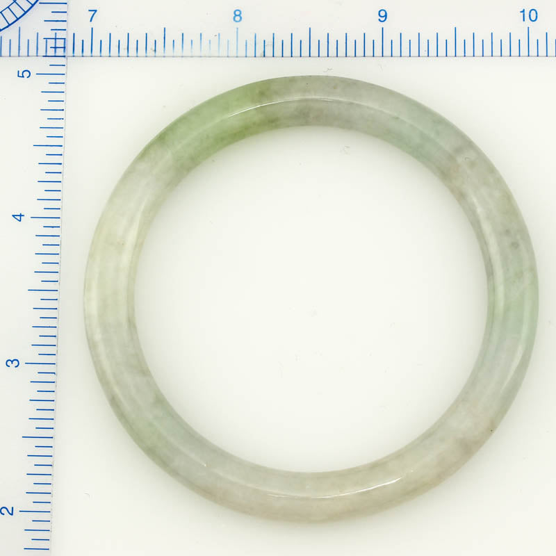 GREEN JADEITE JADE CYLINDRICAL BANGLE 58.7MM UPC #117082