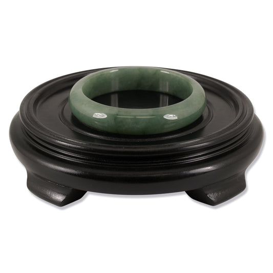 Small Oval-Shaped Green Jadeite Jade Half-Round Bangle | Size 54.2 X 47.3mm | UPC #377134