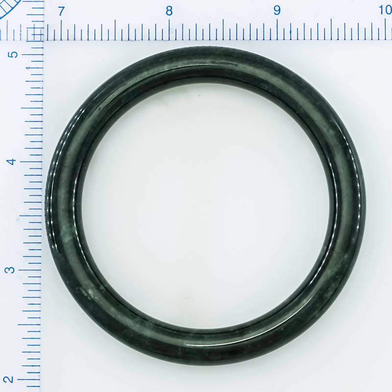 Guatemalan Dark Green Jadeite Jade Cylindrical Bangle 57.4MM | UPC # 398443