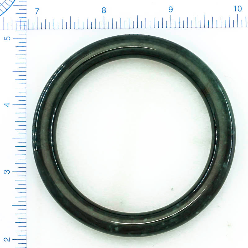 Guatemalan Dark Green Jadeite Jade Cylindrical Bangle 58+MM | UPC # 398436