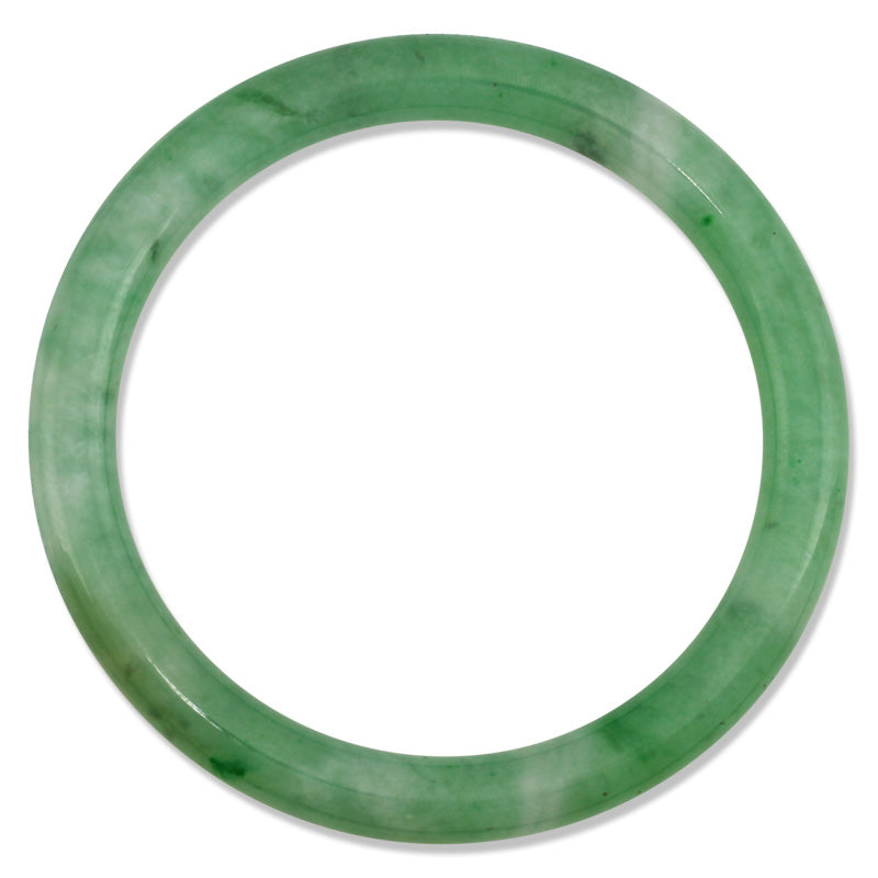 Fine Green Jadeite Jade Cylindrical Bangle 64.5MM | UPC #391307
