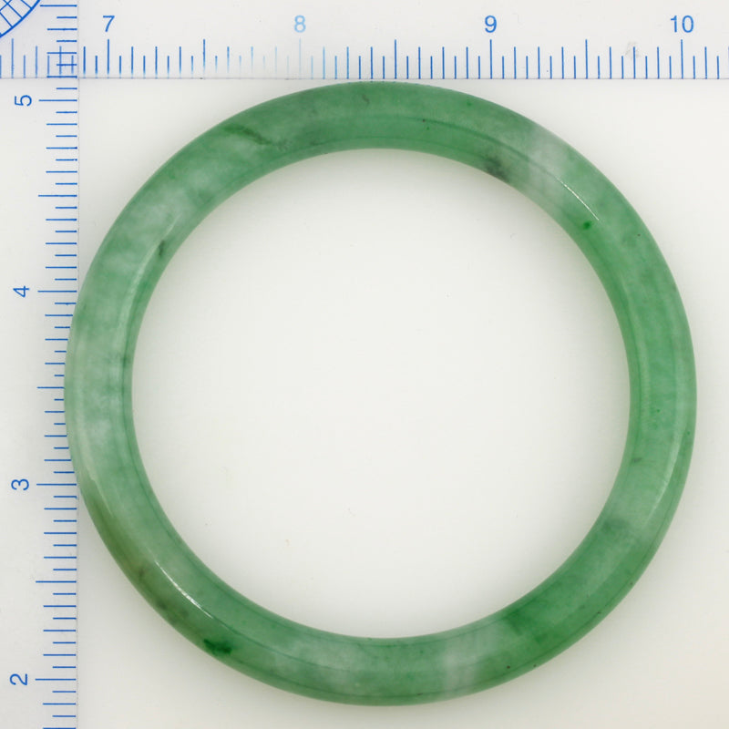 Fine Green Jadeite Jade Cylindrical Bangle 64.5MM | UPC #391307
