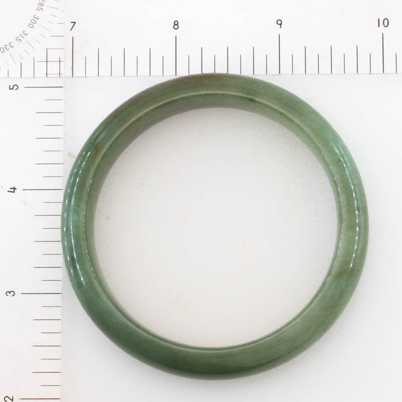 Green and Red Jadeite Jade Half Round Bangle 58.3MM | UPC #397408