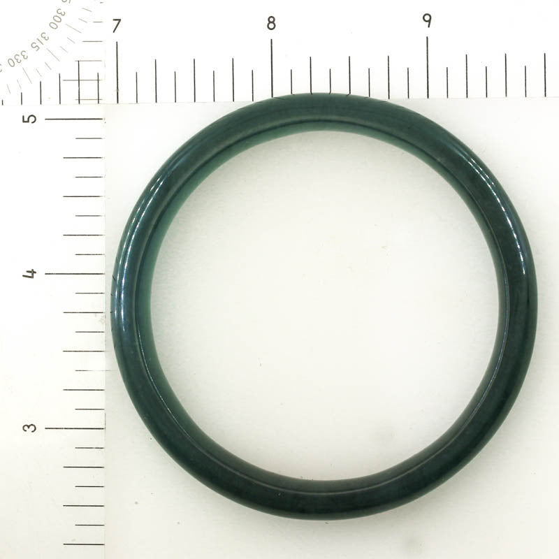 Guatemalan Blue-Green Jadeite Jade Half Round Bangle 56.4MM | UPC #407596
