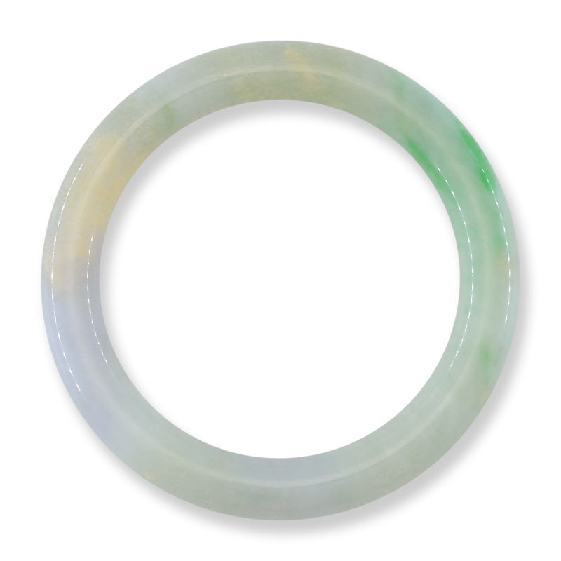 Green and Lavender Jadeite Jade Cylindrical Bangle 55.1MM | UPC #253162