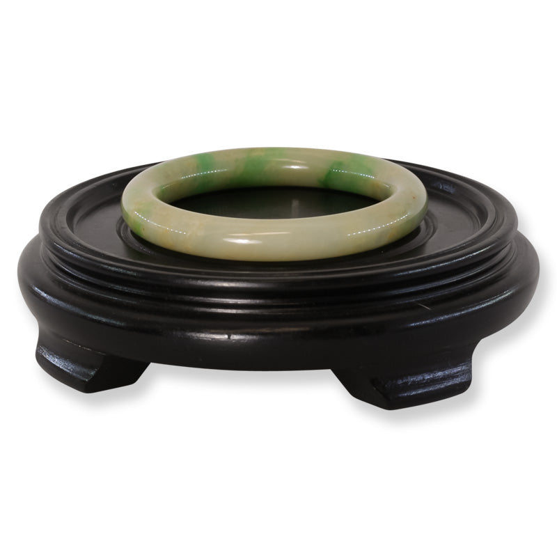 Yellow and Green Jadeite Jade Cylindrical Bangle 58.7MM | UPC #398368