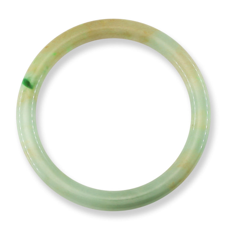 Yellow and Green Jadeite Jade Cylindrical Bangle 57.3MM | UPC #373280