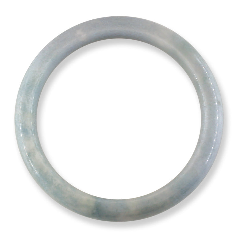 Guatemalan Blue-Lavender Jadeite Jade Half Round Bangle 56.6MM | UPC #398269
