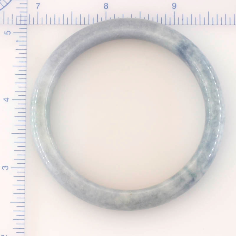 Guatemalan Blue-Lavender Jadeite Jade Half Round Bangle 56.6MM | UPC #398269