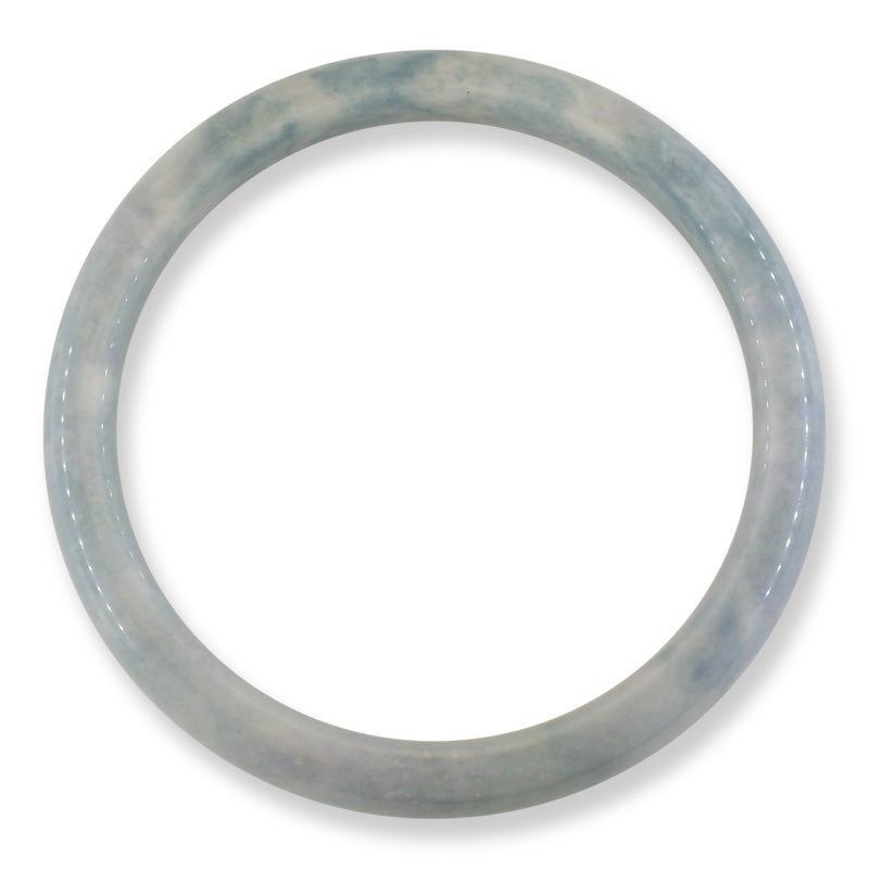 Guatemalan Blue-Lavender Jadeite Jade Half Round Bangle 65.7MM | UPC #398252