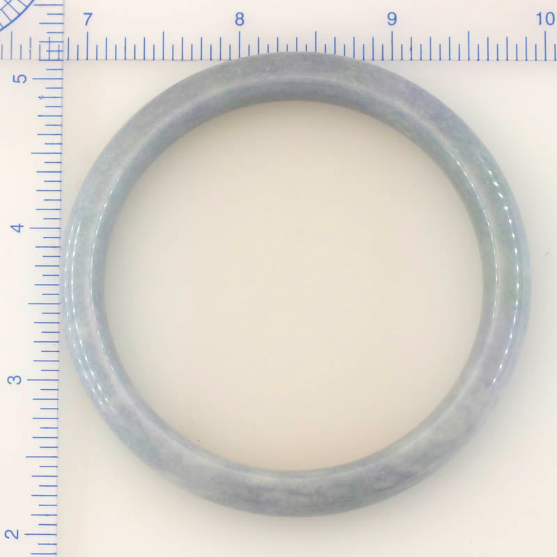 Guatemalan Blue-Lavender Jadeite Jade Half Round Bangle 61.6MM | UPC #356368