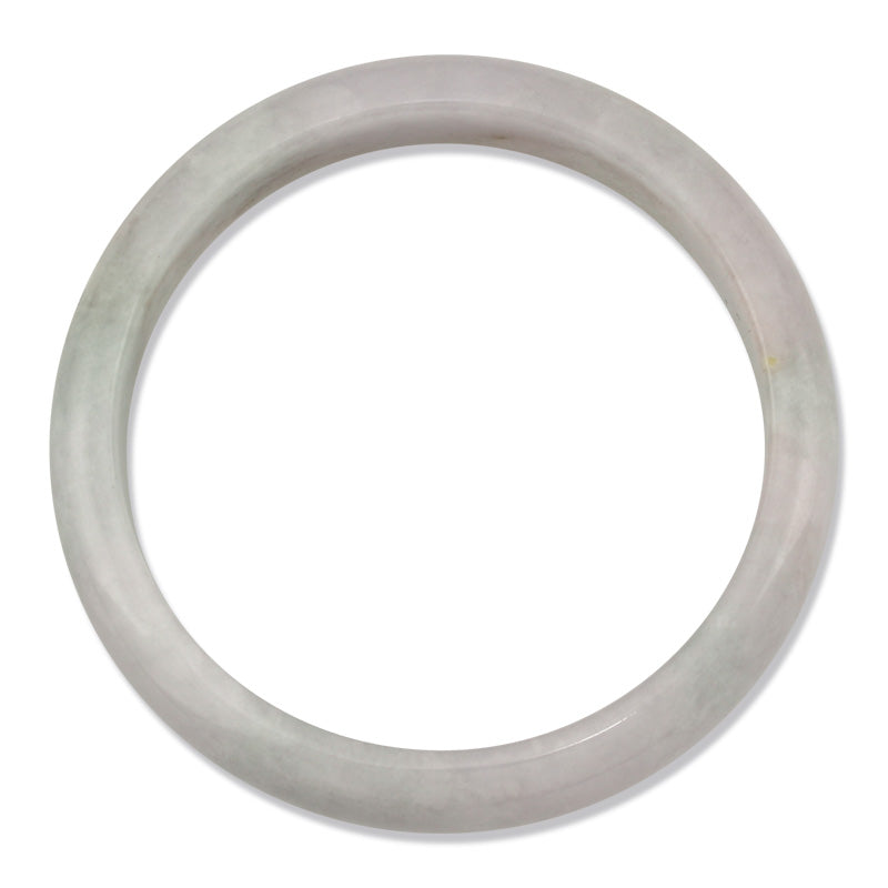 Small Lavender Jadeite Jade Half Round Bangle 54.9MM UPC #376038
