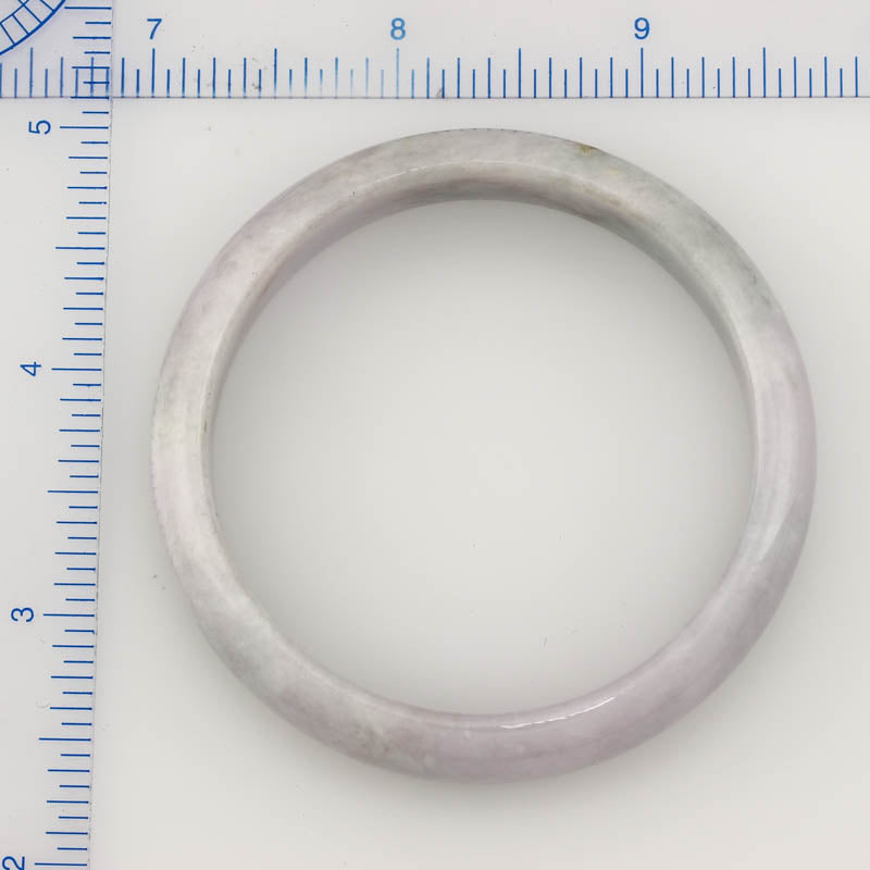 Small Lavender Jadeite Jade Half Round Bangle 54.9MM UPC #376038