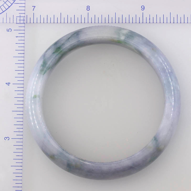 Small Lavender Jadeite Jade Half Round Bangle 55.MM | UPC #366817