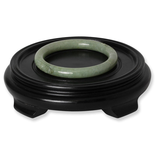 Green Jadeite Jade Carved Cylindrical Bangle | Size 58.2MM | UPC #393837