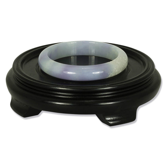 Lavender Jadeite Jade Carved Half Round Bangle 60.8mm| UPC #372511