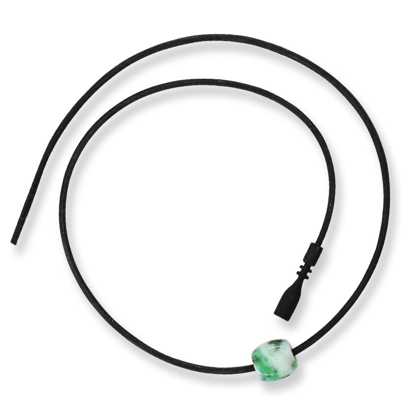 Green Jadeite Jade Barrel Slide Necklace | UPC #398313