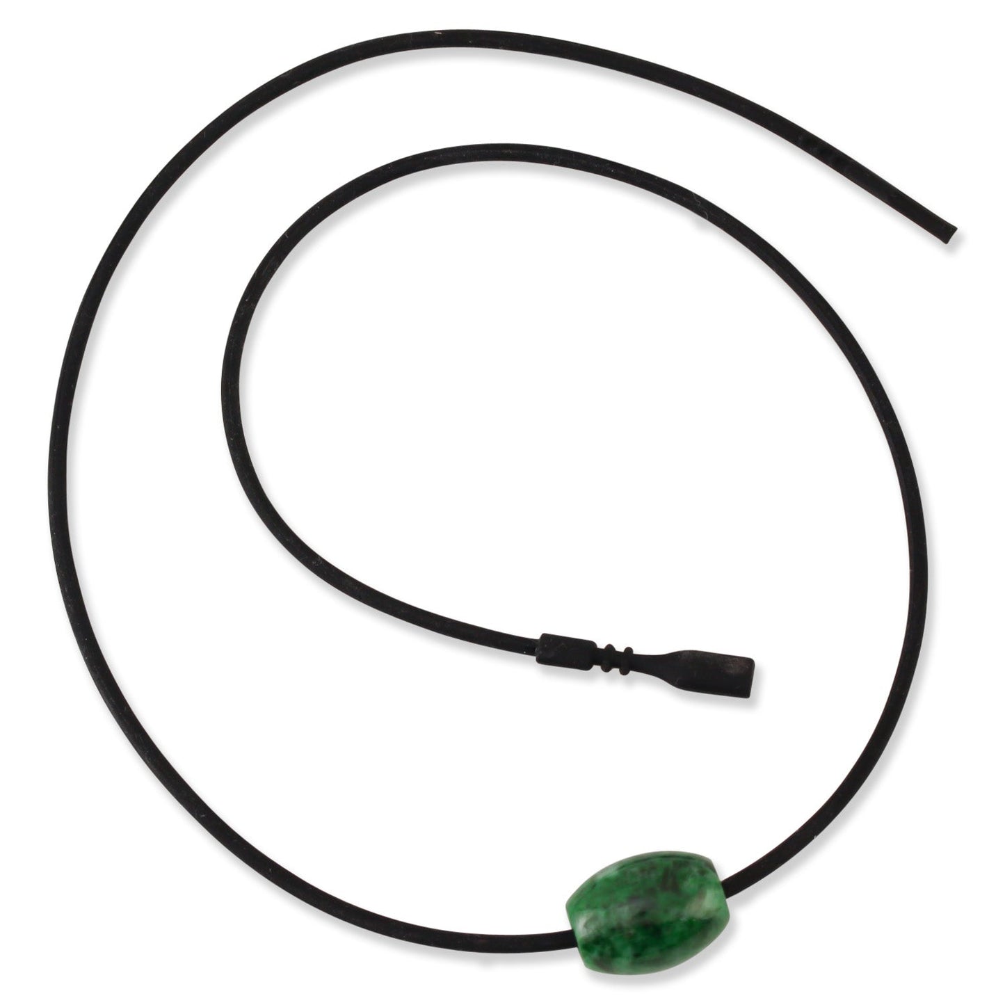 GREEN JADEITE JADE BARREL BEAD NECKLACE UPC #206939