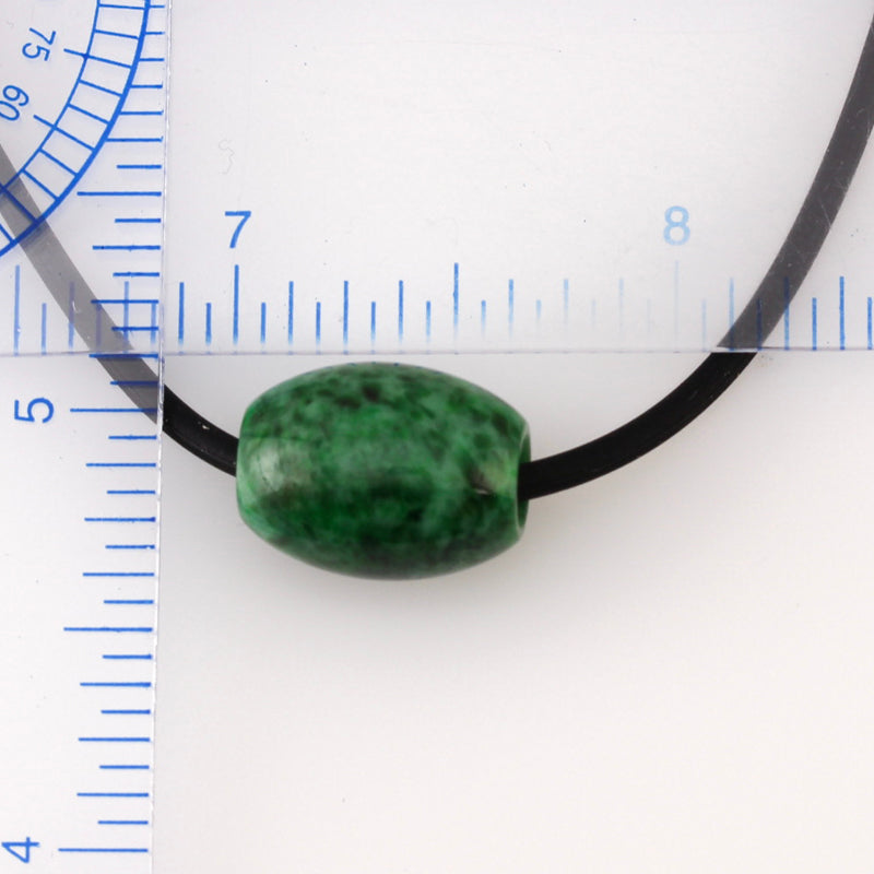 GREEN JADEITE JADE BARREL BEAD NECKLACE UPC #206939