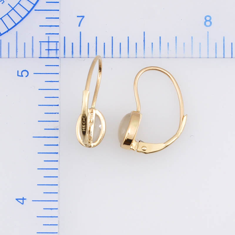 Ice Jadeite Jade 14k Yellow Gold Oval Drop Earring | UPC #373624