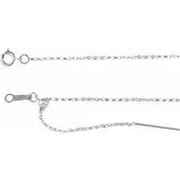22 Inch 1.1mm 14K White Gold Adjustable Rolo Chain | UPC# 000422 (Copy)