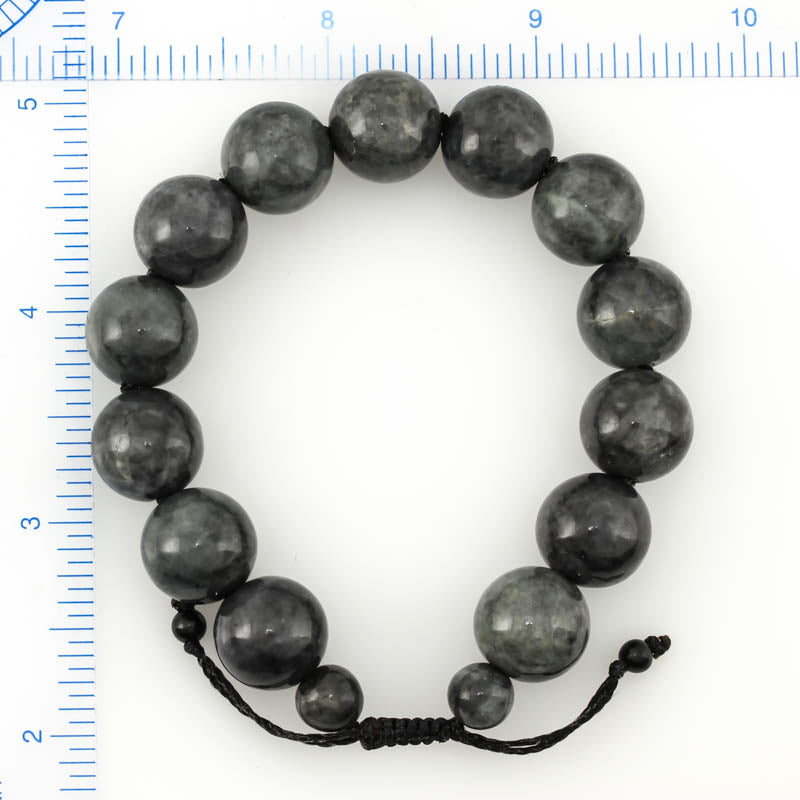 Grey Jadeite Jade Adjustable Bead Bracelet | UPC #378964