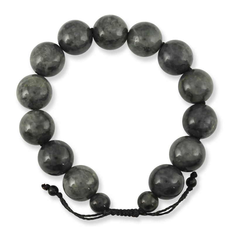 Grey Jadeite Jade Adjustable Bead Bracelet | UPC #378964