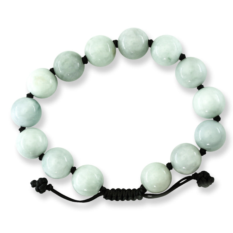 Adjustable Green Jadeite Jade Bead Bracelet | UPC #399419
