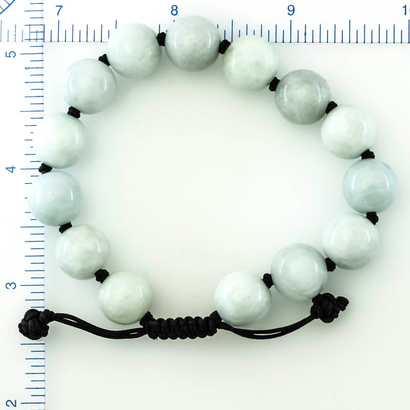 Adjustable Green Jadeite Jade Bead Bracelet | UPC #399419