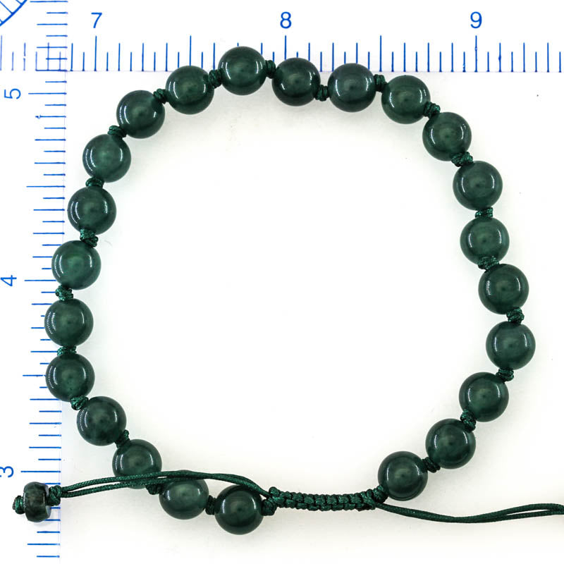 Blue Green Jadeite Jade Adjustable Bead Bracelet for Men and Women | UPS #405219