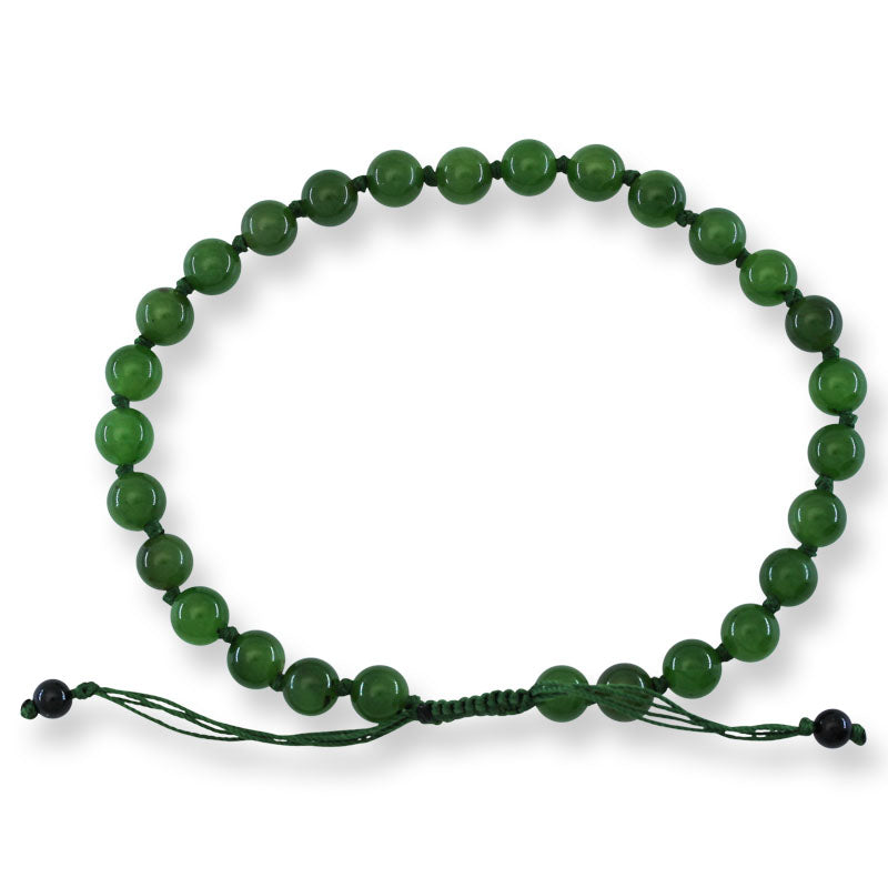 Green Nephrite Jade Adjustable Bead Bracelet| UPC #397842