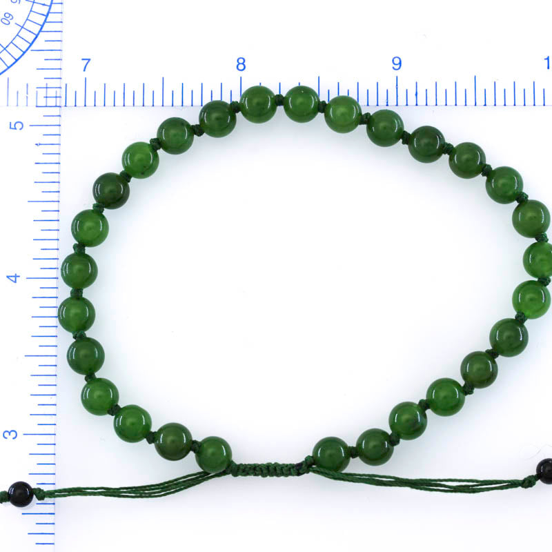 Green Nephrite Jade Adjustable Bead Bracelet| UPC #397842