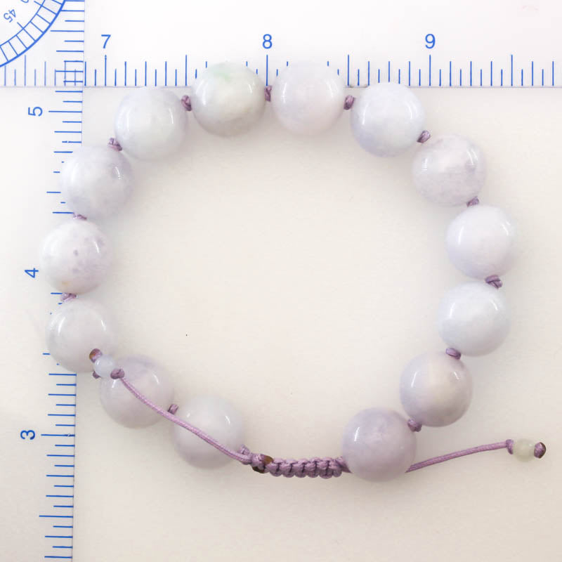 Lavender Jadeite Jade Adjustable Bead Bracelet | UPC #409125