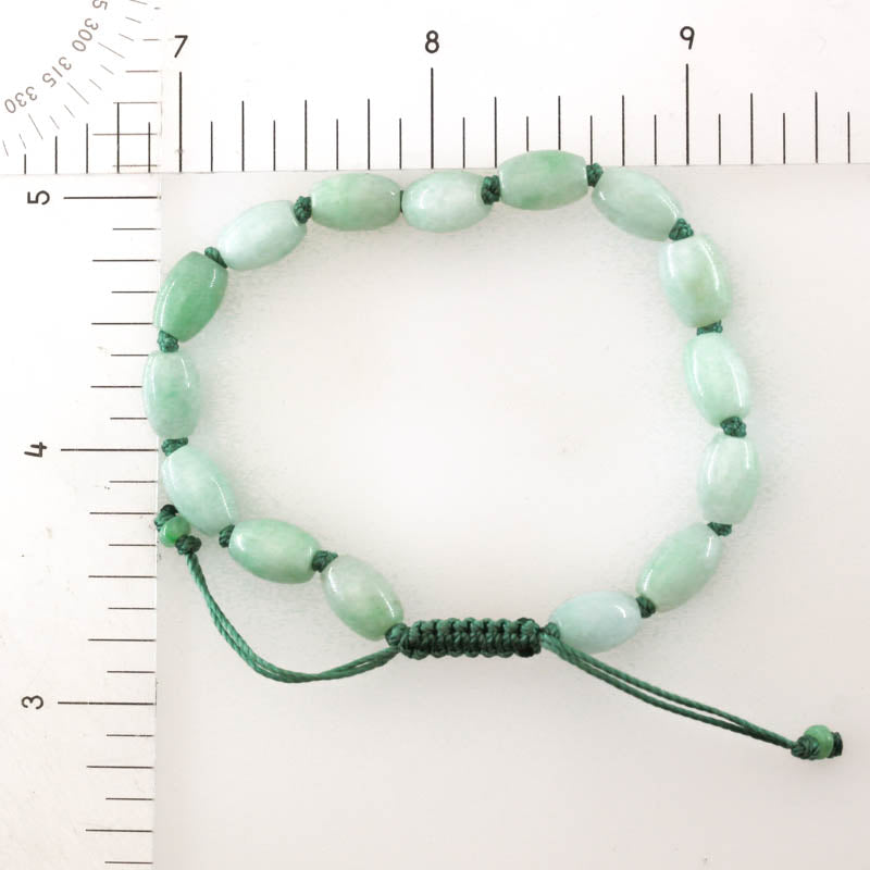 Green Jadeite Jade Adjustable Lotus Bead Bracelet | UPC #370128