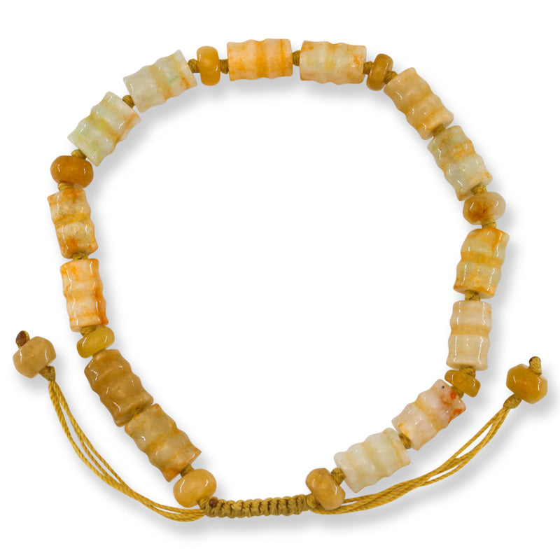 Yellow Jadeite Jade Adjustable Bead Bracelet | UPC #398184