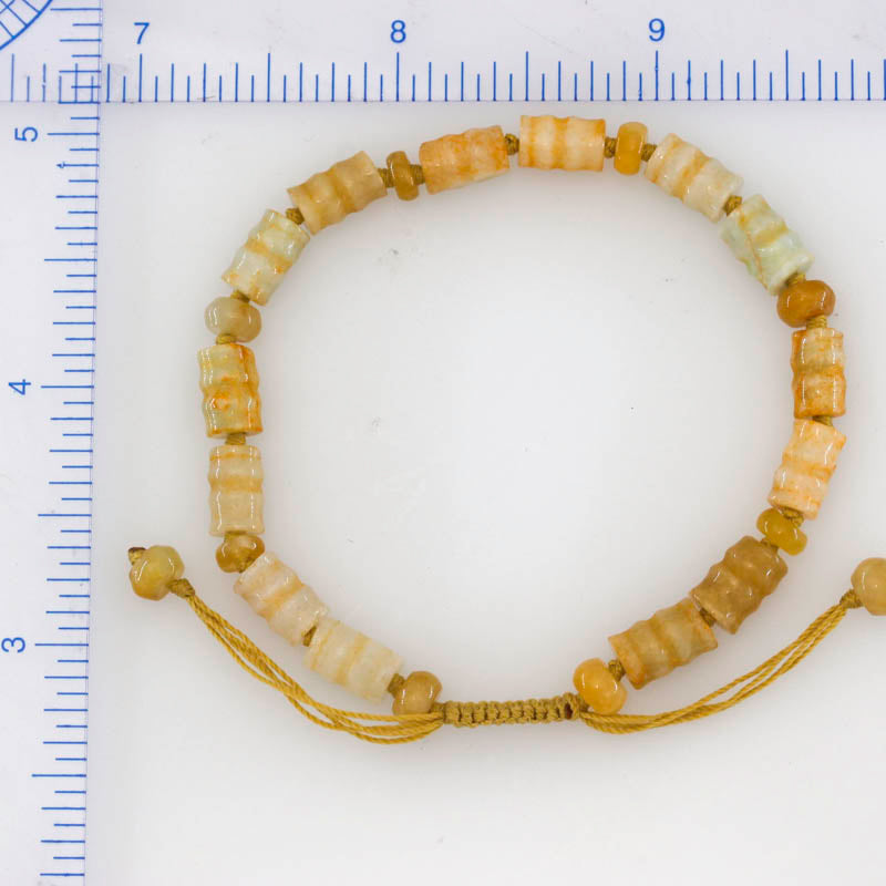 Yellow Jadeite Jade Adjustable Bead Bracelet | UPC #398184