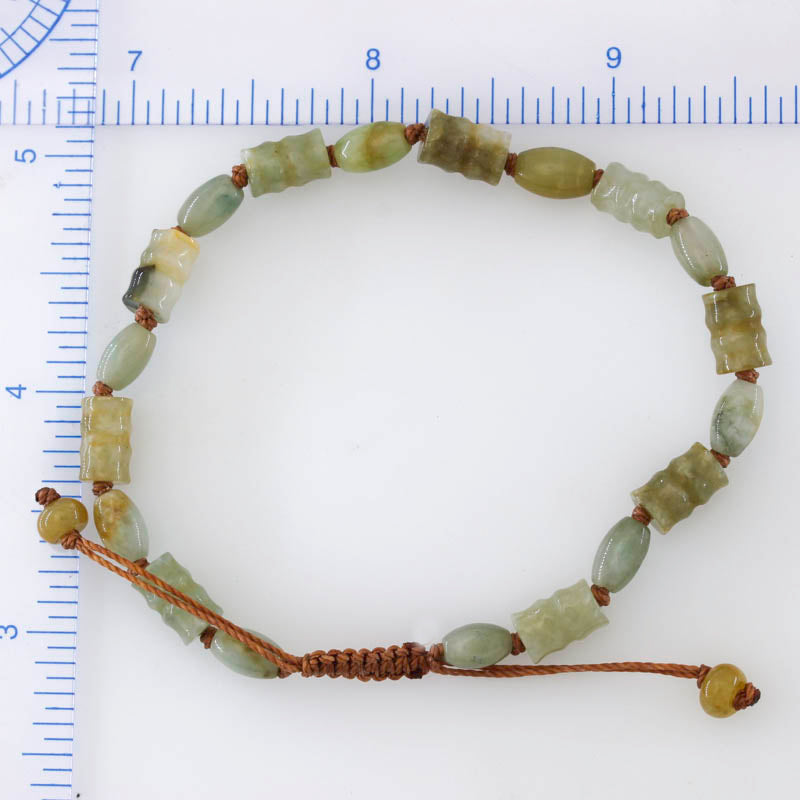 Adjustable Yellow Jadeite Jade Bead Bracelet | UPC #399143
