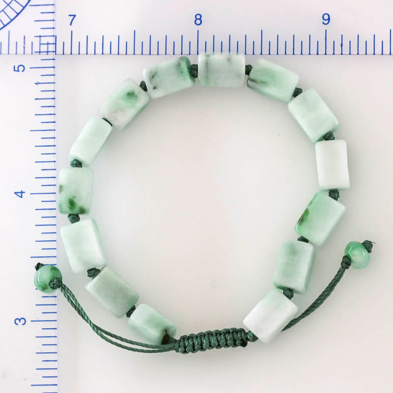 Adjustable Green Jadeite Jade Bead Bracelet | UPC #399303