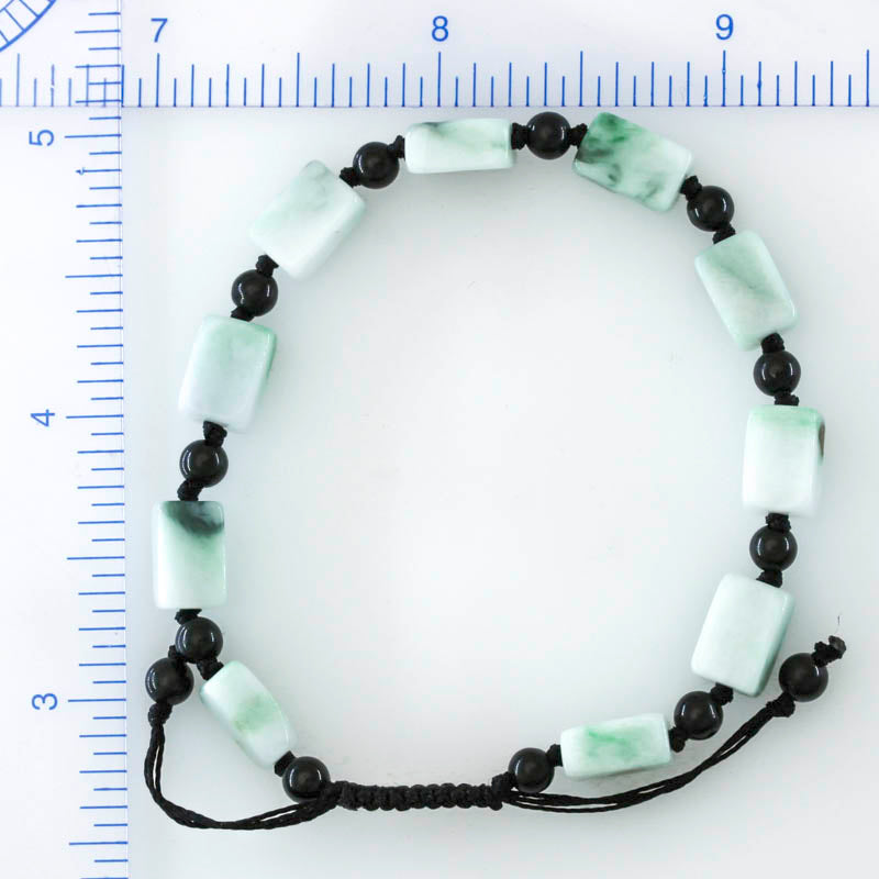 Adjustable Green Jadeite Jade Bead Bracelet | UPC #399310