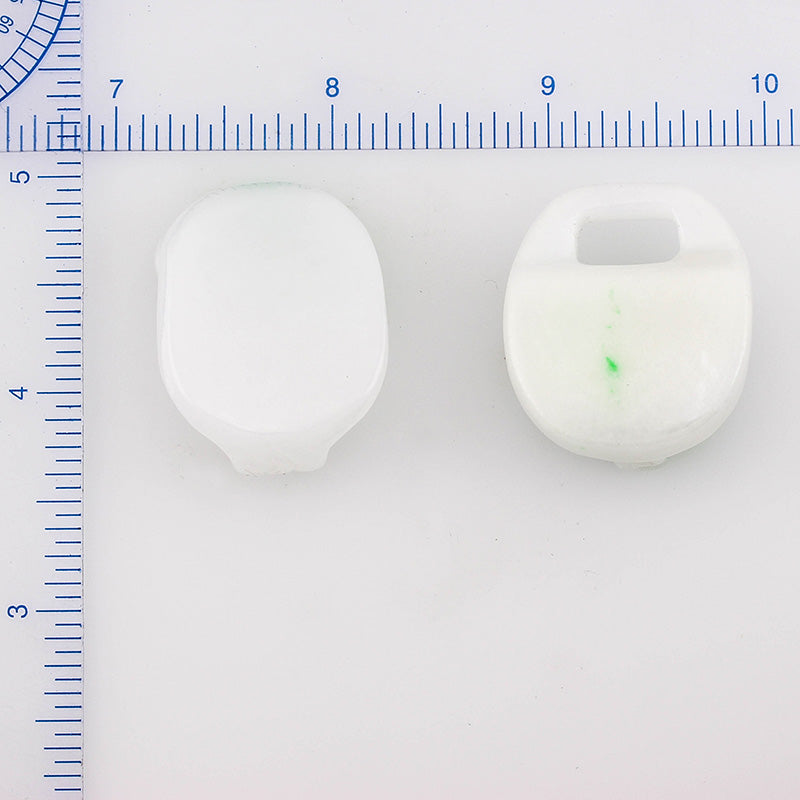 White and Green (Moss In Snow) Jadeite Jade Loose Dragon Buckle | UPC #338418