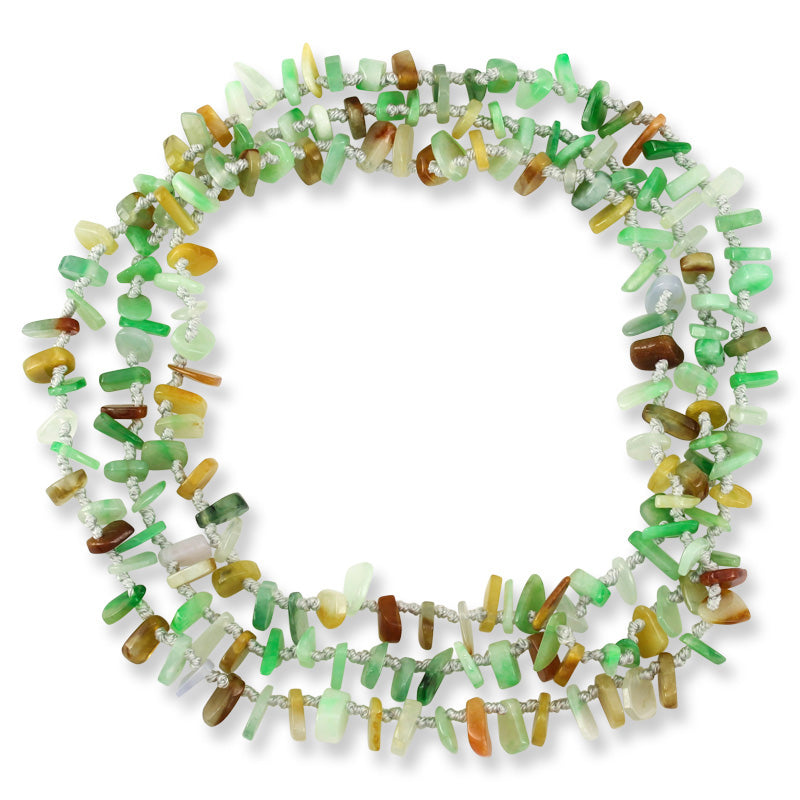 Freeform Rainbow Jadeite Jade Bead Necklace | UPC #347823