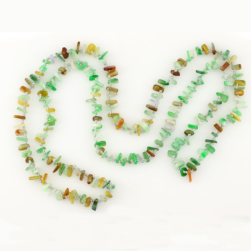 Freeform Rainbow Jadeite Jade Bead Necklace | UPC #347823